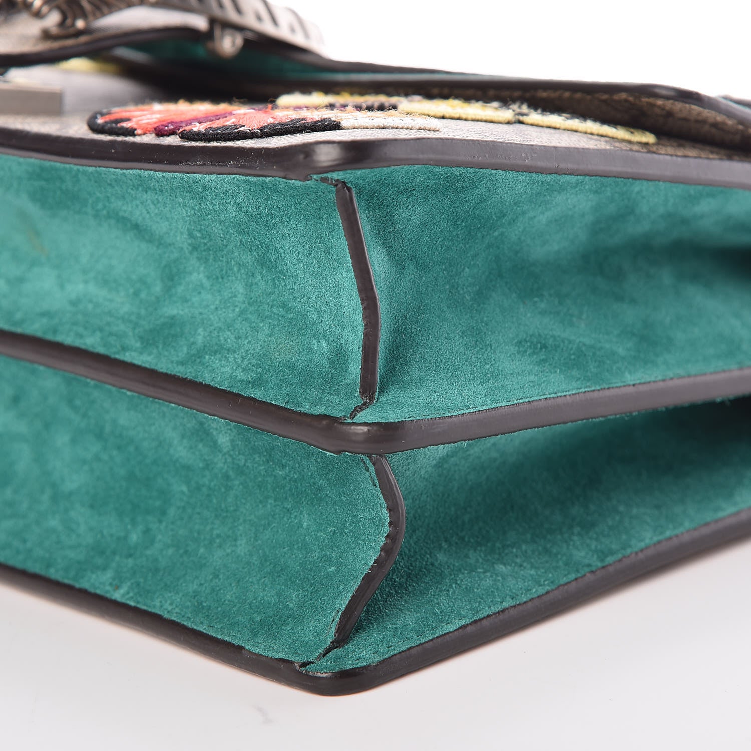 Gucci GG Supreme Monogram Willow Hill Embroidered Small Dionysus Shoulder Bag Emerald 10 of 11