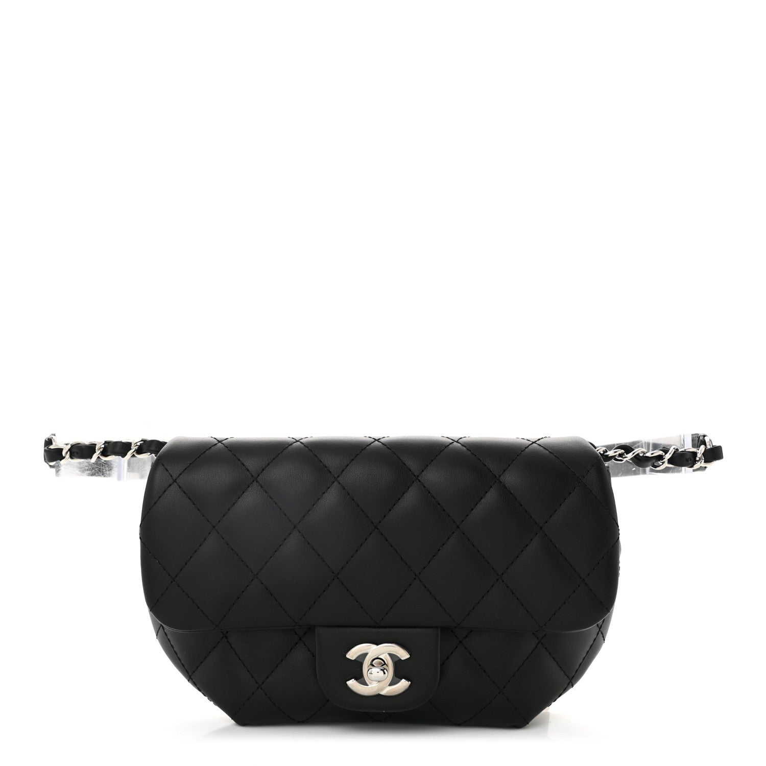Chanel Calfskin Quilted CC Uniform Flap Belt Bag Black 1 of 12