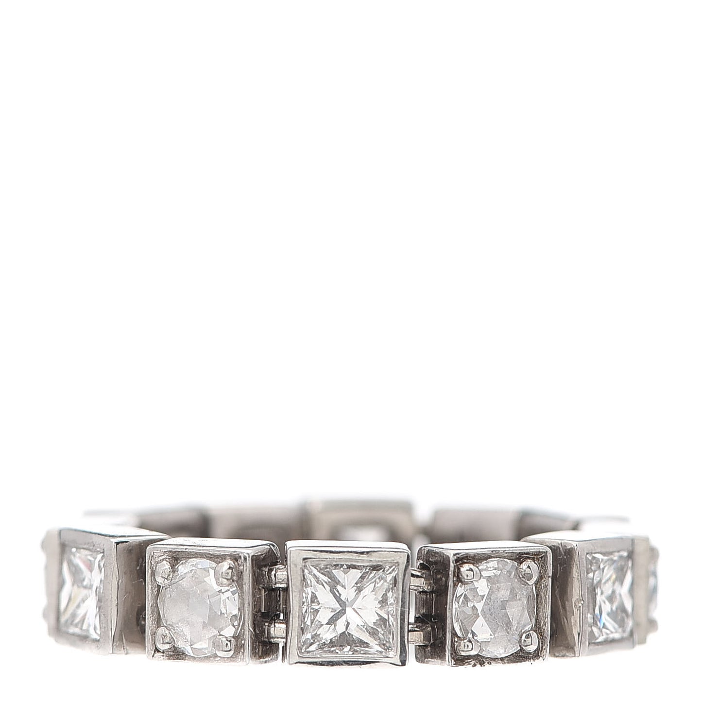 18K White Gold Diamond T Line Band Ring 47 4.25