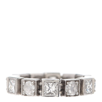 Tiffany 18K White Gold Diamond T Line Band Ring 47 4.25 1 of 5