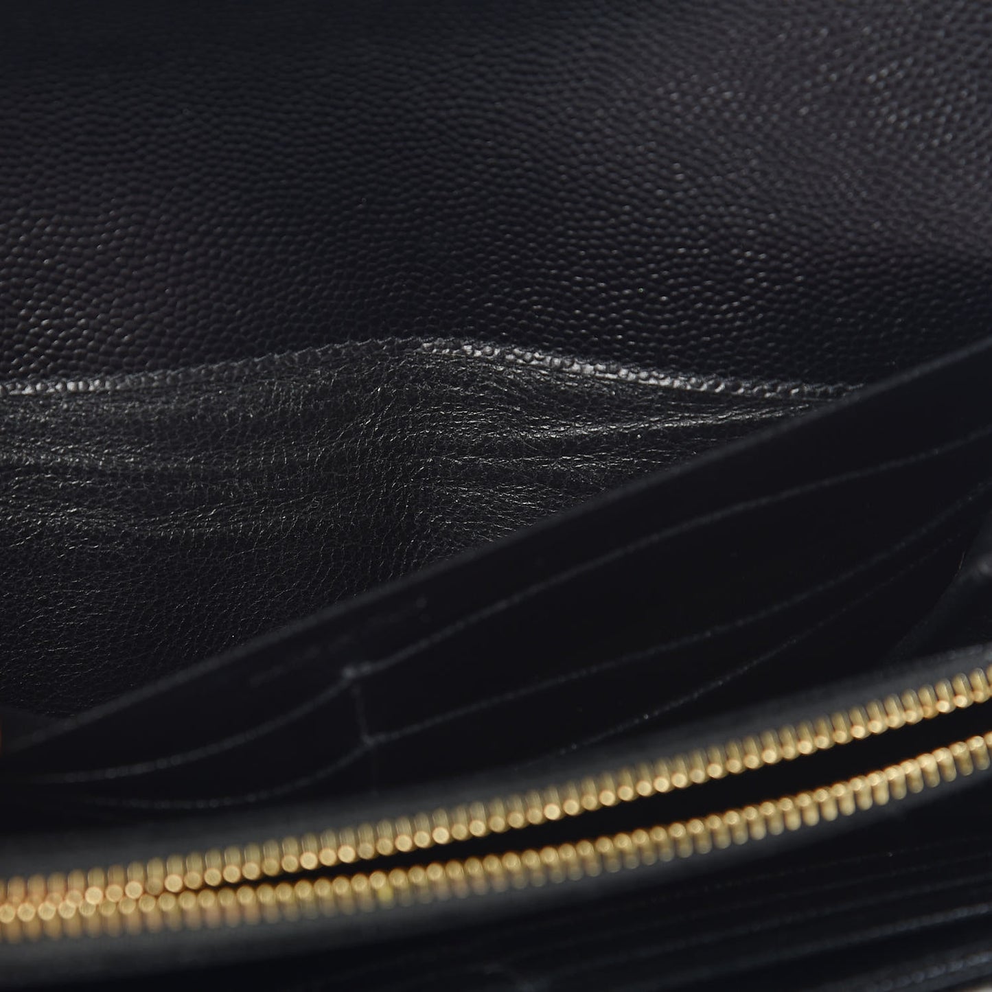 Grain De Poudre Matelasse Chevron Monogram Flap Wallet Black