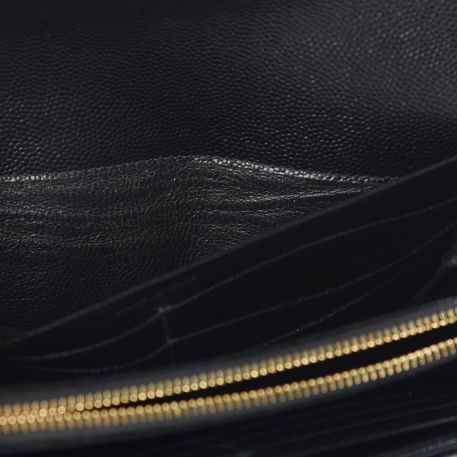 Saint Laurent Grain De Poudre Matelasse Chevron Monogram Flap Wallet Black 11 of 12