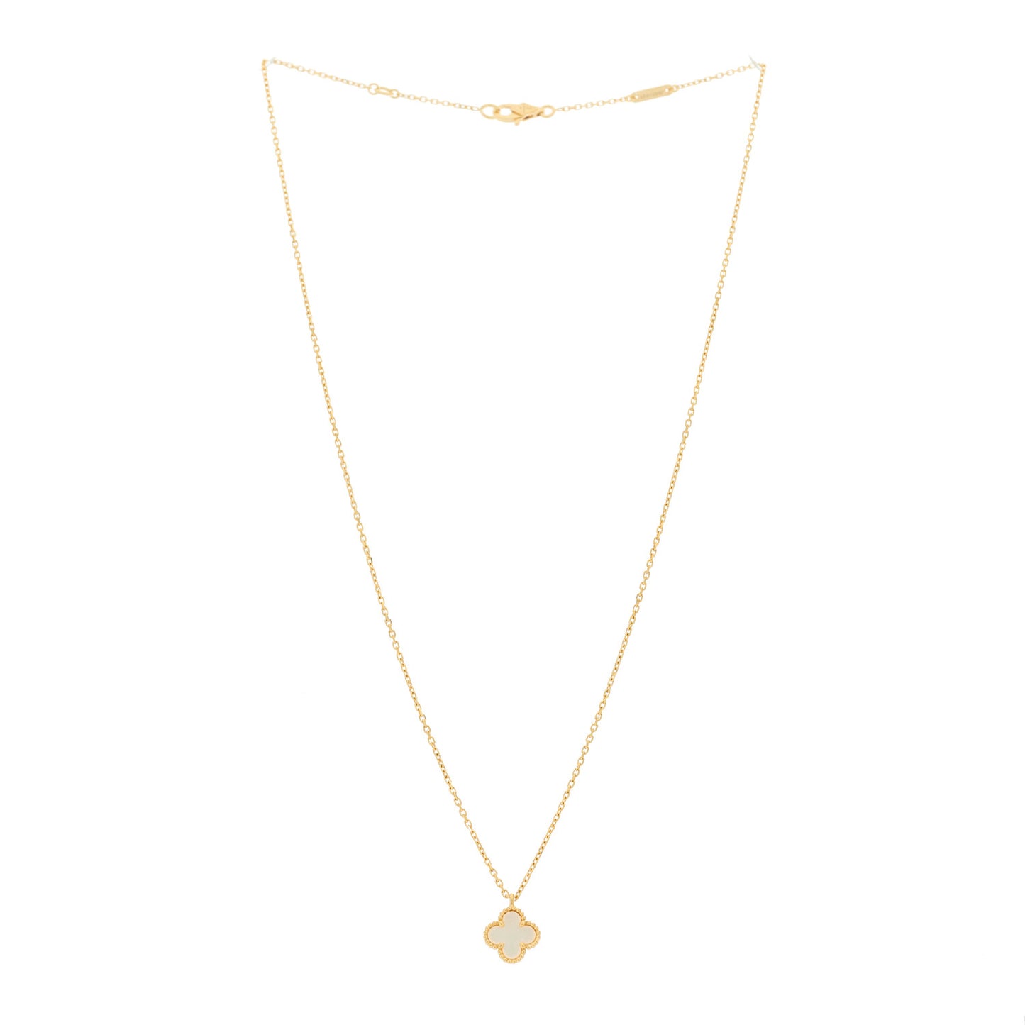 18K Yellow Gold Mother of Pearl Sweet Alhambra Pendant Necklace