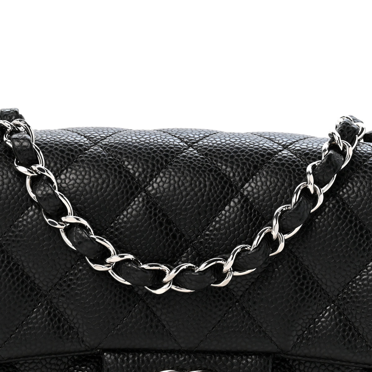 Caviar Quilted Mini Rectangular Flap Black