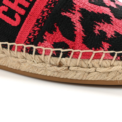 Christian Dior Cotton Embroidered Leopard Print Granville Espadrille 39 Red 10 of 10