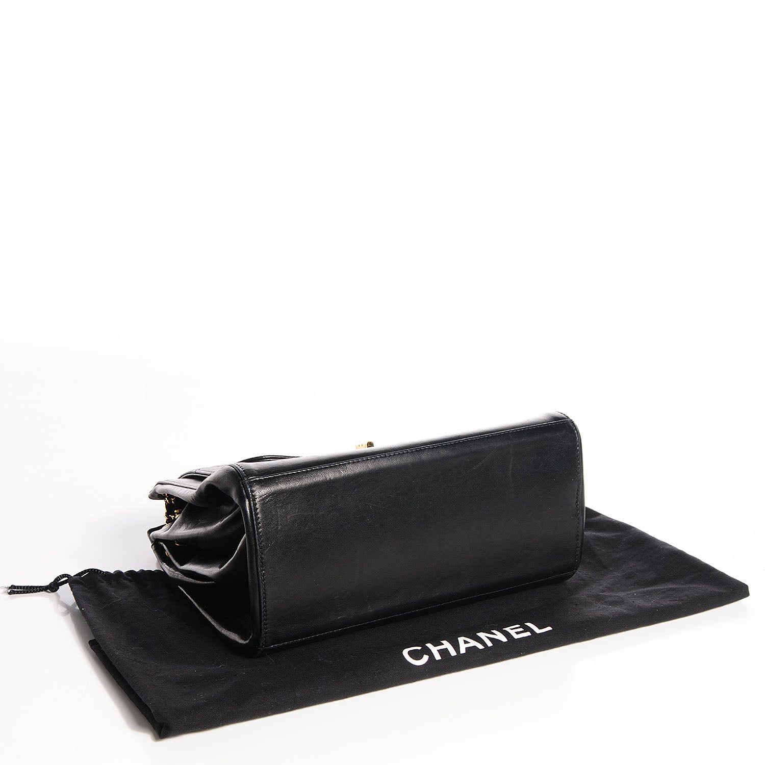 Chanel Lambskin Chocolate Bar Accordion Mademoiselle Flap Black 4 of 7