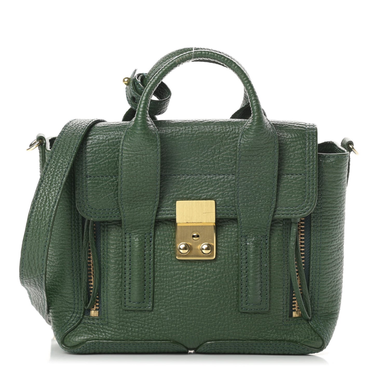 Textured Calfskin Mini Pashli Satchel Jade