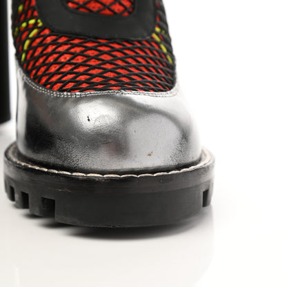 Louis Vuitton Metallic Calfskin Technical Fabric Digital Gate Ankle Boots 41 Black Red 12 of 16