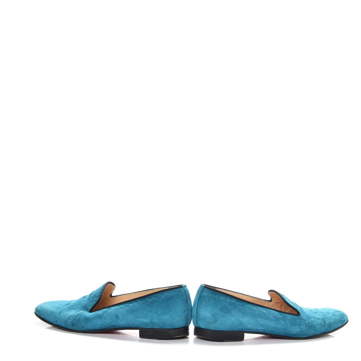 Christian Louboutin Veau Velours Henriette Flat Loafers 37.5 Peacock 6 of 9