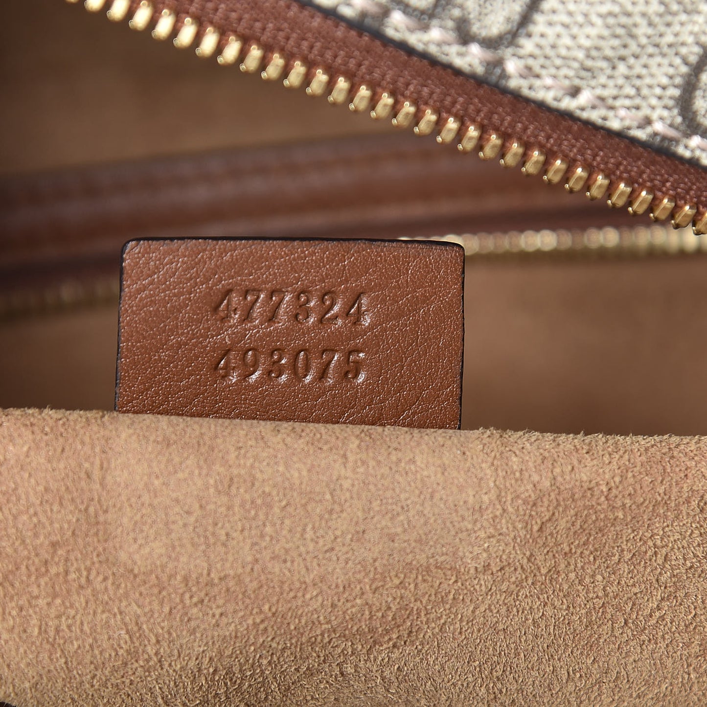 GG Supreme Monogram Large Linea A Hobo Light Brown