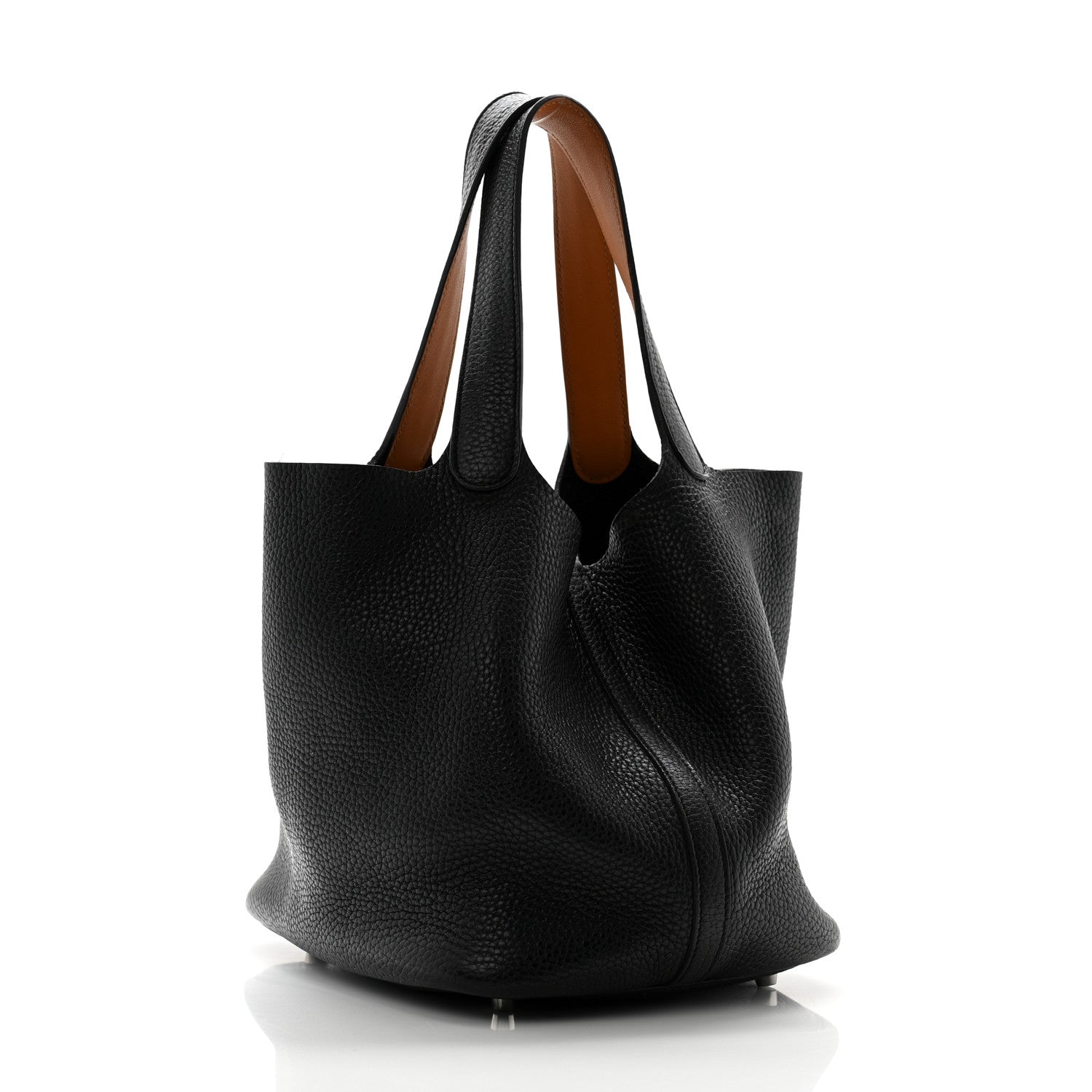 Hermes Taurillon Clemence Swift Eclat Picotin Lock 22 MM Black Toffee 3 of 12