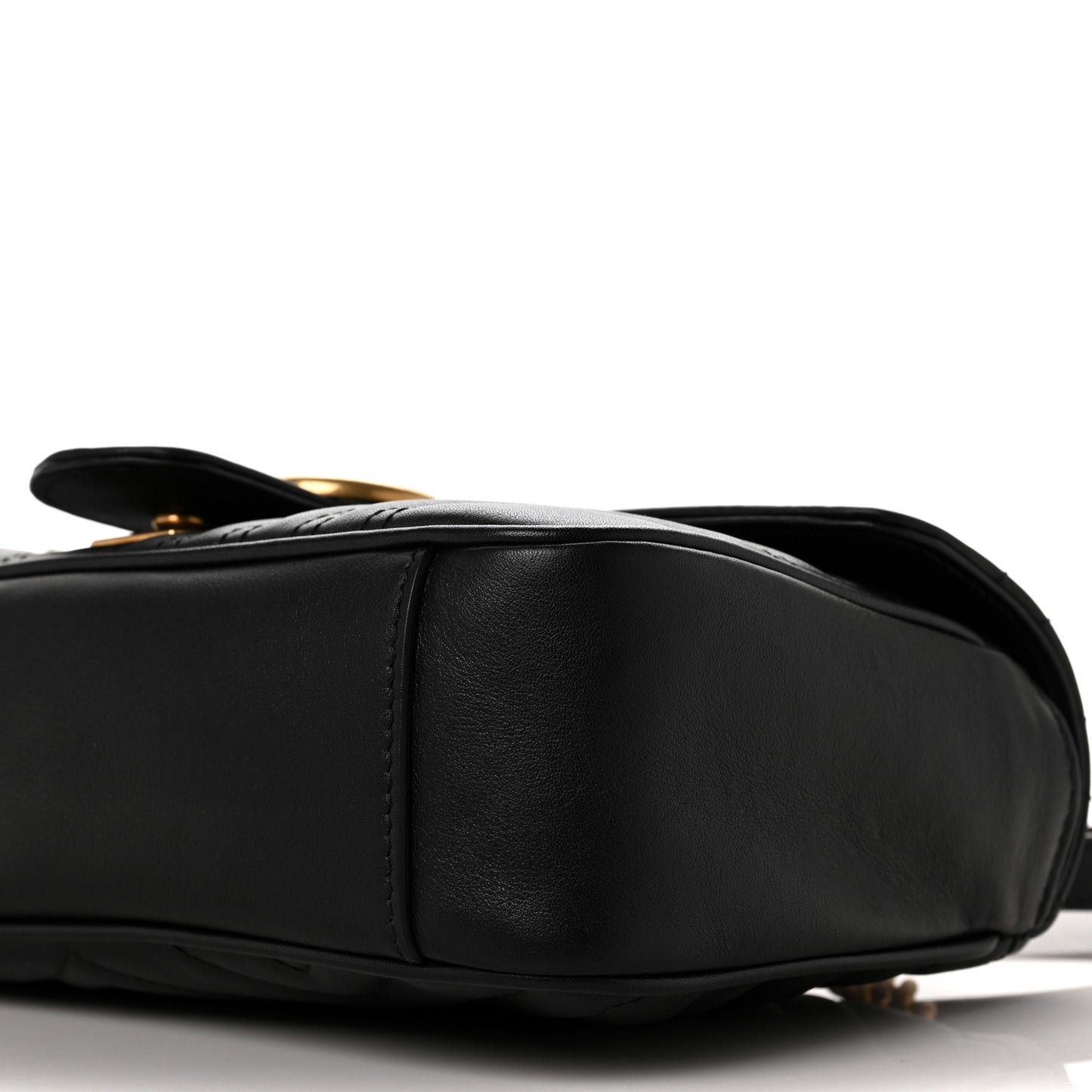 Calfskin Matelasse Small GG Marmont Shoulder Bag Black