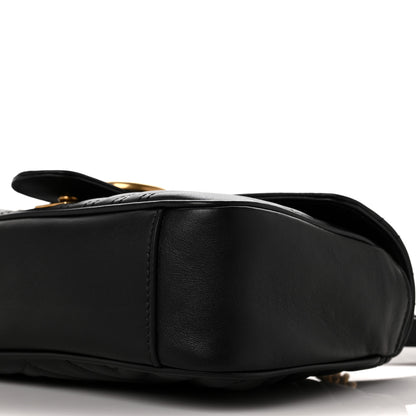 Gucci Calfskin Matelasse Small GG Marmont Shoulder Bag Black 9 of 9