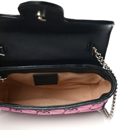 Gucci Monogram Multicolor Matelasse Diagonal Super Mini GG Marmont Shoulder Bag Pink Blue 5 of 11