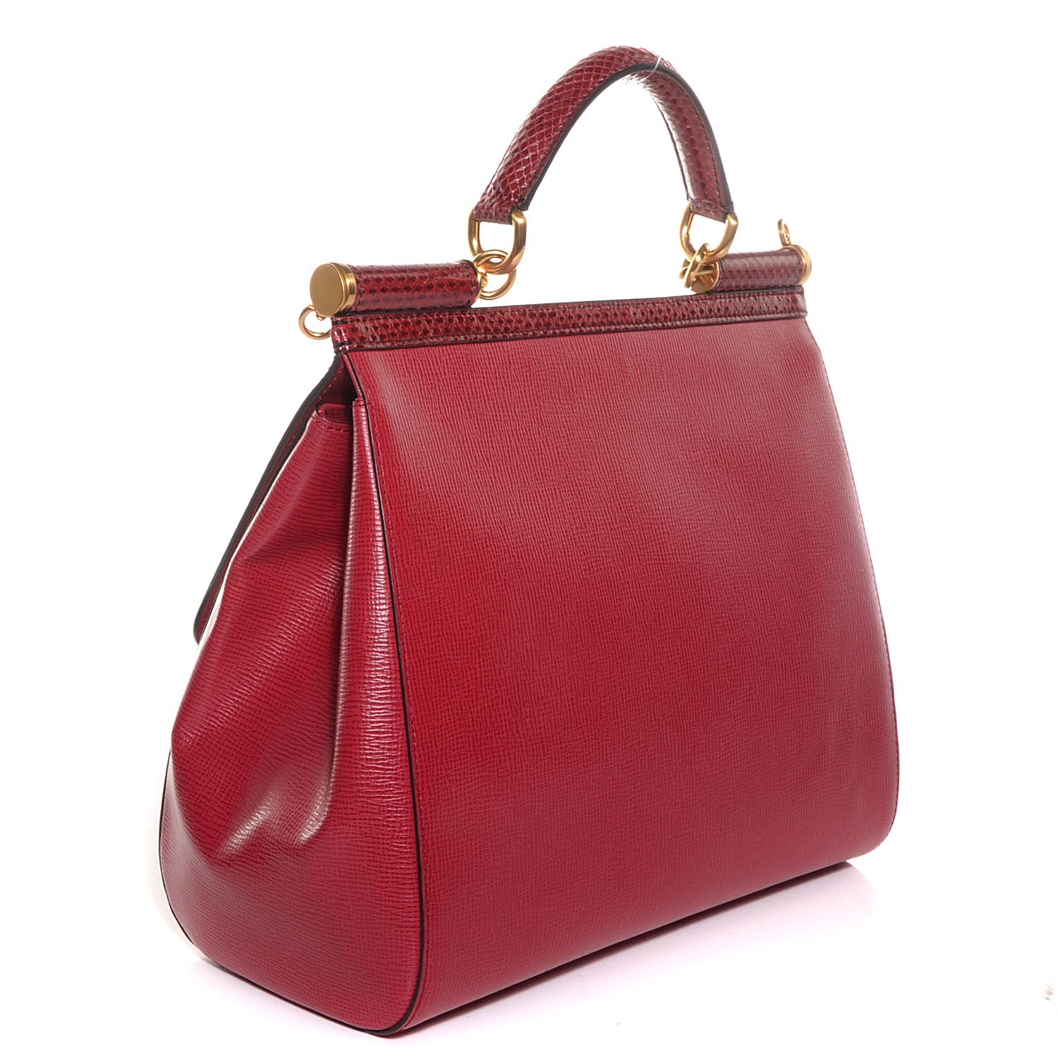 Dolce & Gabbana Ayers Calfskin Large Miss Sicily Satchel Red 3 of 8