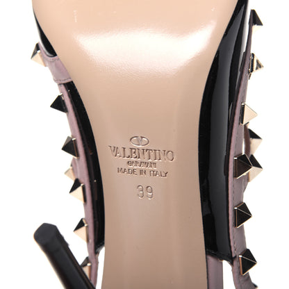 Valentino Garavani Patent Nappa Rockstud Ankle Strap 100mm Pumps 39 Black Poudre 6 of 9