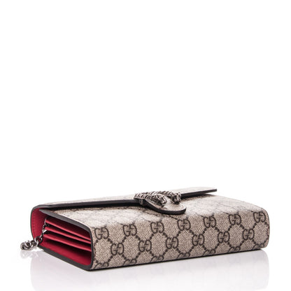 Gucci GG Supreme Monogram Mini Dionysus Chain Wallet Beige Vulcanic Red 4 of 7