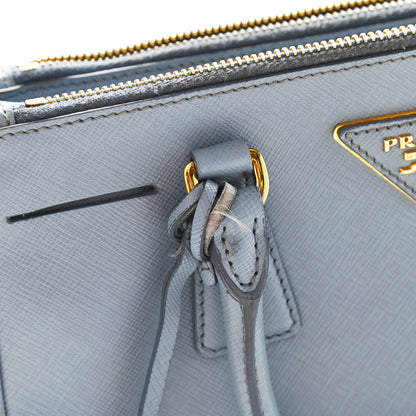 Prada Saffiano Galleria Mini Double Zip Tote Aviazione 9 of 9