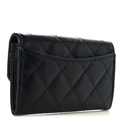 Chanel Caviar Quilted Flap Card Holder Wallet Black 3 of 9