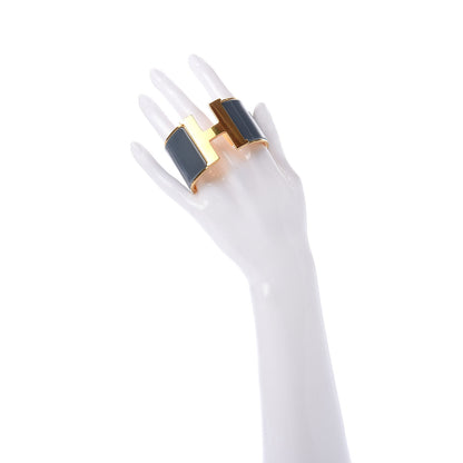 Hermes Enamel Extra Wide Clic Clac H Bracelet PM Slate 2 of 4