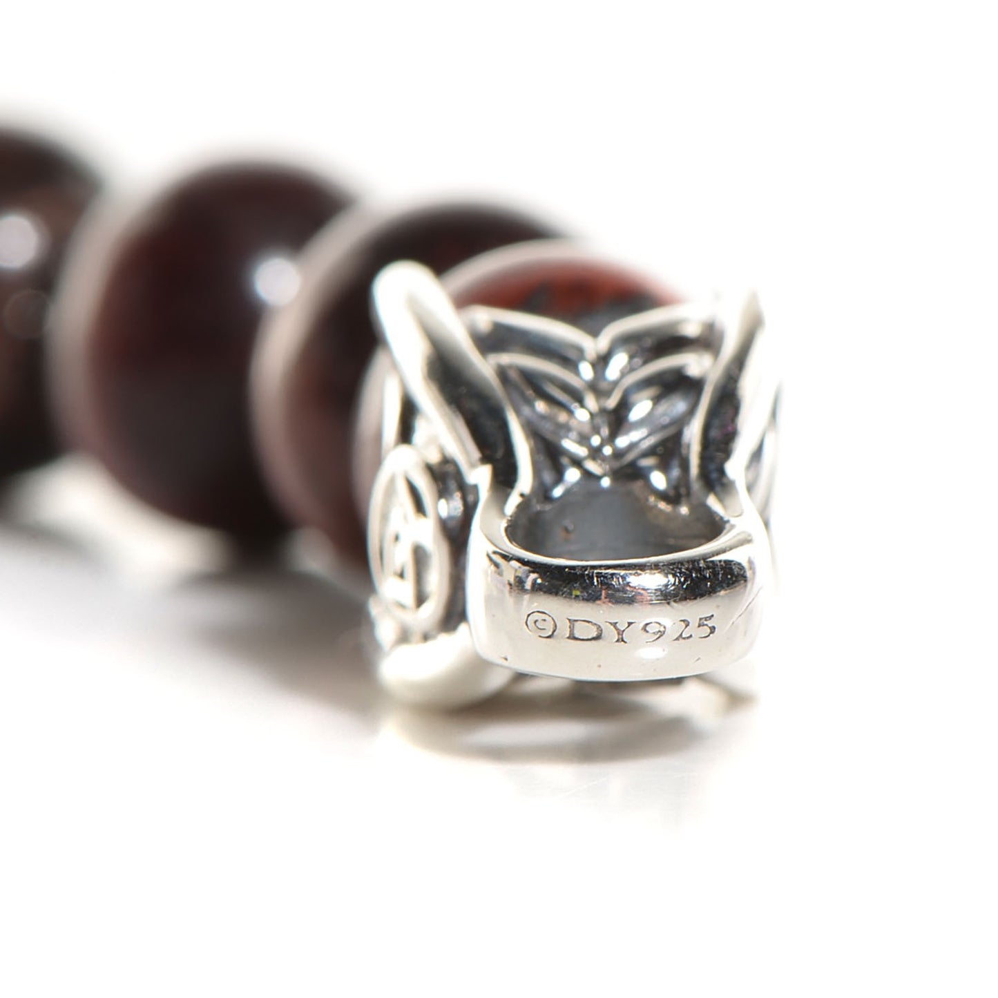 Sterling Silver Red Tiger Eye 8mm Spiritual Beads Bracelet