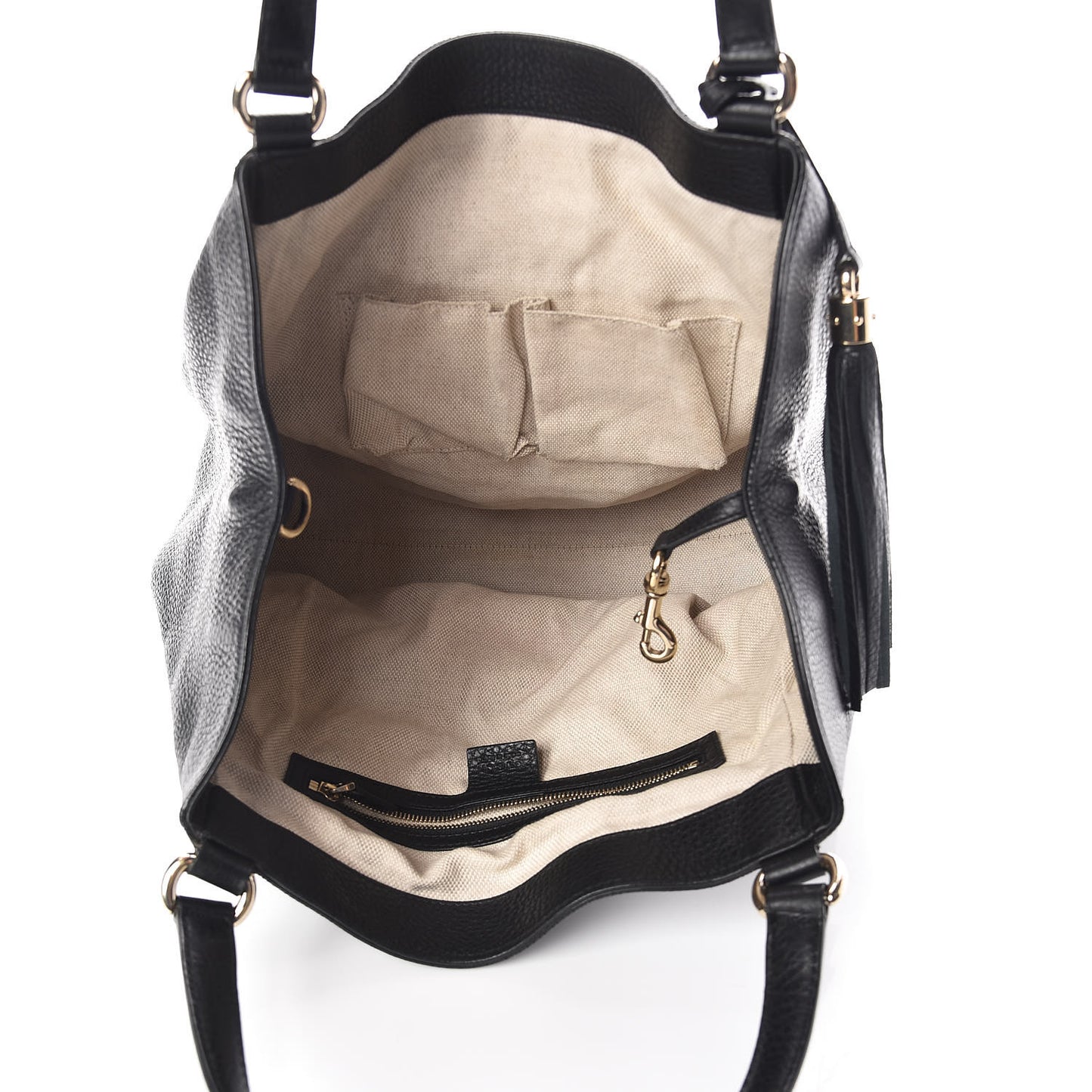 Pebbled Calfskin Medium Soho Shoulder Bag Black