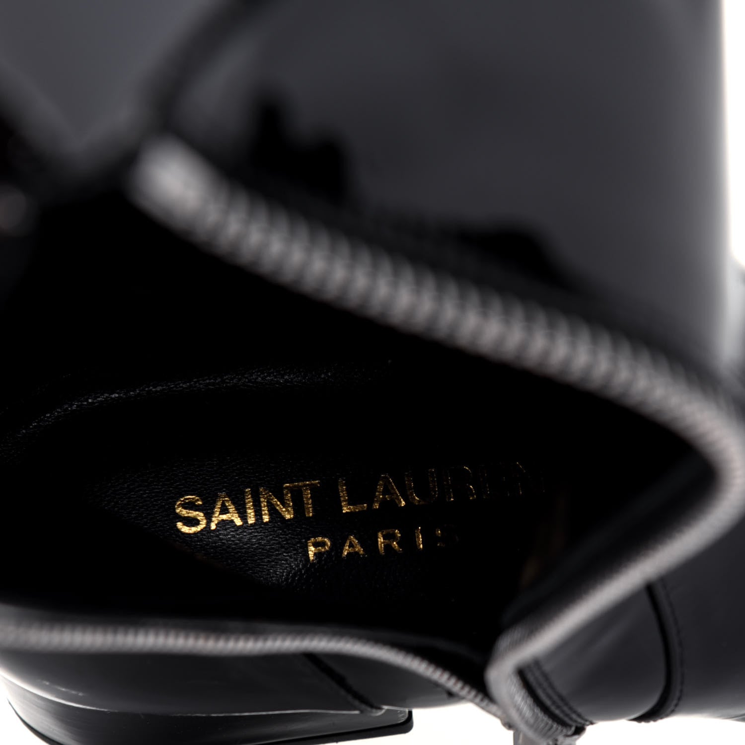 Saint Laurent Patent Knee High Boots 34.5 Black 7 of 11