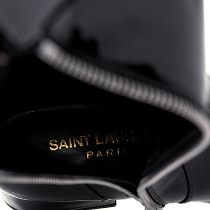Saint Laurent Patent Knee High Boots 34.5 Black 7 of 11