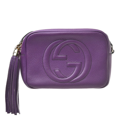 Gucci Pebbled Calfskin Small Soho Disco Bag Shine Purple 1 of 14