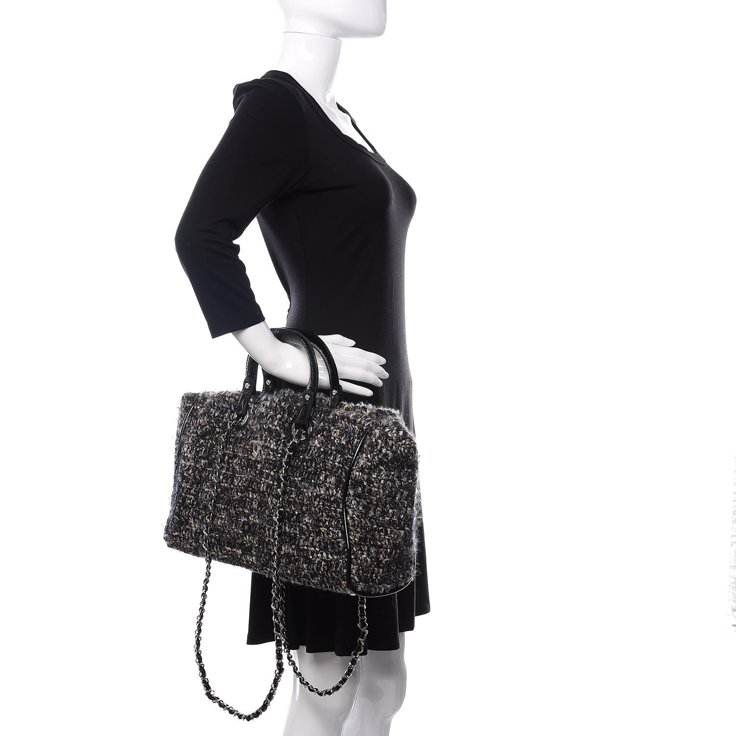 Chanel Patent Tweed Sequin Shopping Tote Multicolor 3 of 11