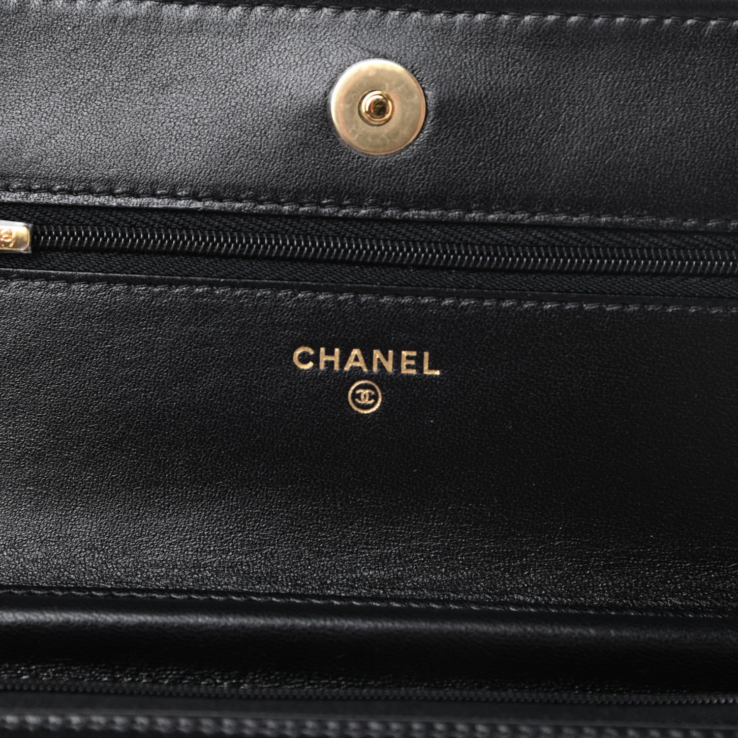 Chanel Lambskin Quilted Wallet On Chain WOC Black 6 of 13