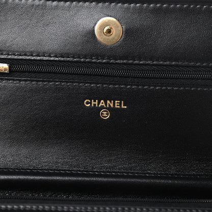 Chanel Lambskin Quilted Wallet On Chain WOC Black 6 of 13