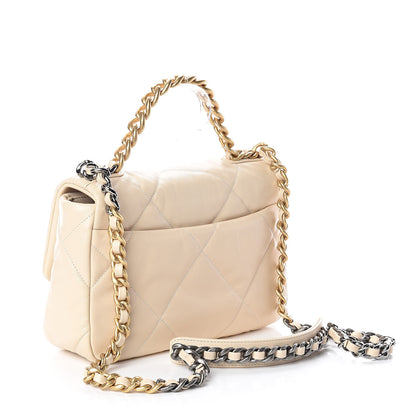 Chanel Goatskin Quilted Medium 19 Flap Beige 3 of 11