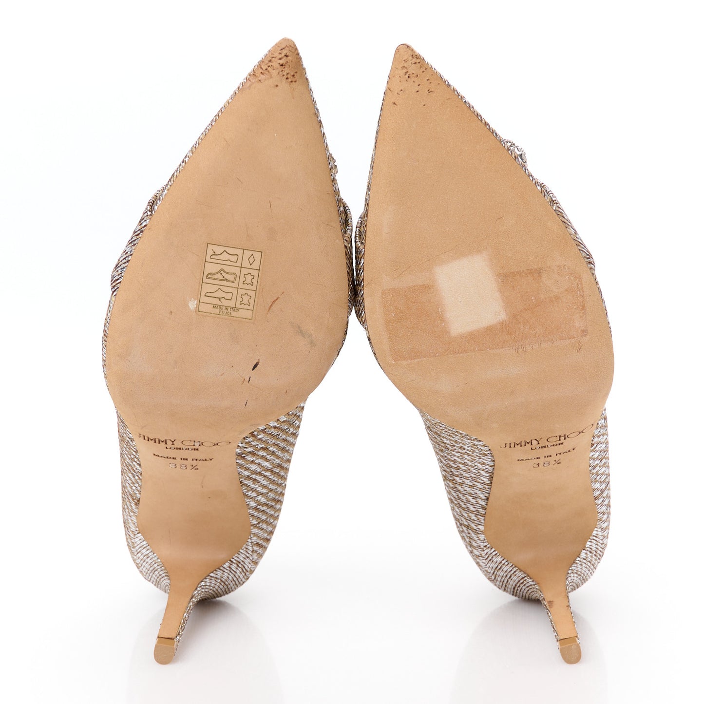 Metallic Lame Fabric Crystal Bow Veil 100 Pumps 38.5 Champagne