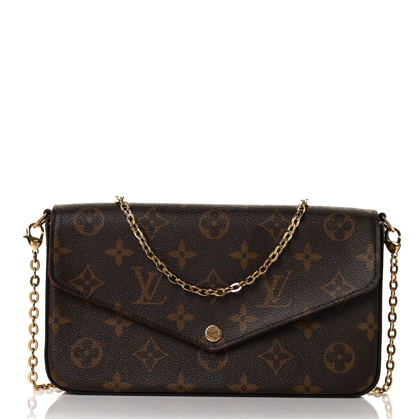 Monogram Pochette Felicie Chain Wallet Fuchsia