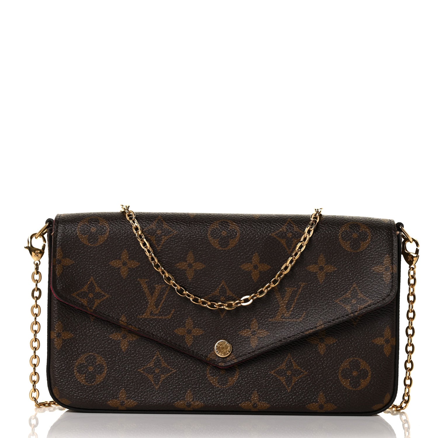 Louis Vuitton Monogram Pochette Felicie Chain Wallet Fuchsia 3 of 9