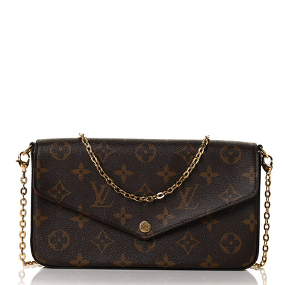 Louis Vuitton Monogram Pochette Felicie Chain Wallet Fuchsia 3 of 9