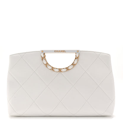 Chanel Caviar Quilted A Real Catch Clutch White 1 of 11