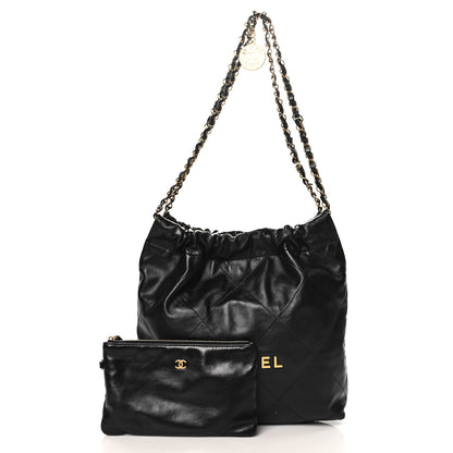 Chanel Shiny Calfskin Quilted Small Chanel 22 Black 2 of 12