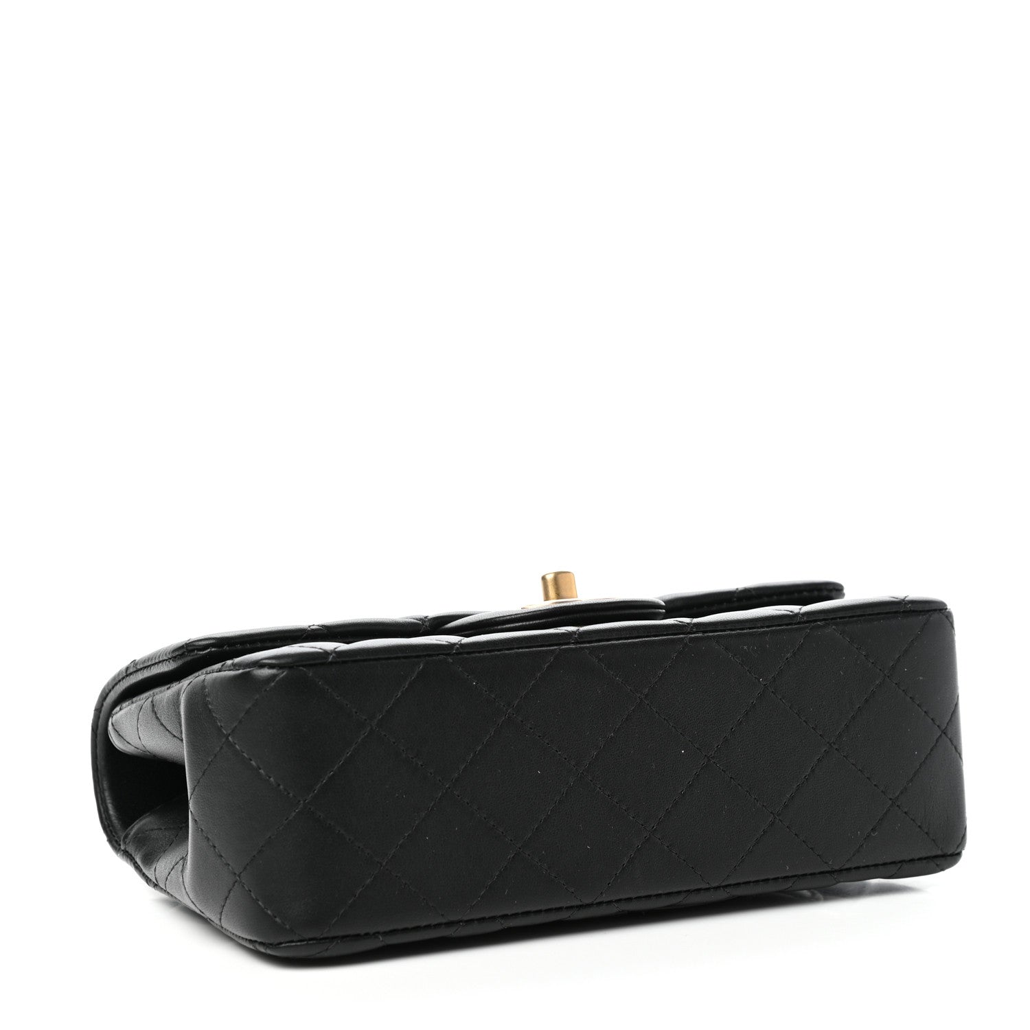 Chanel Lambskin Quilted Mini Top Handle Rectangular Flap Black 4 of 12