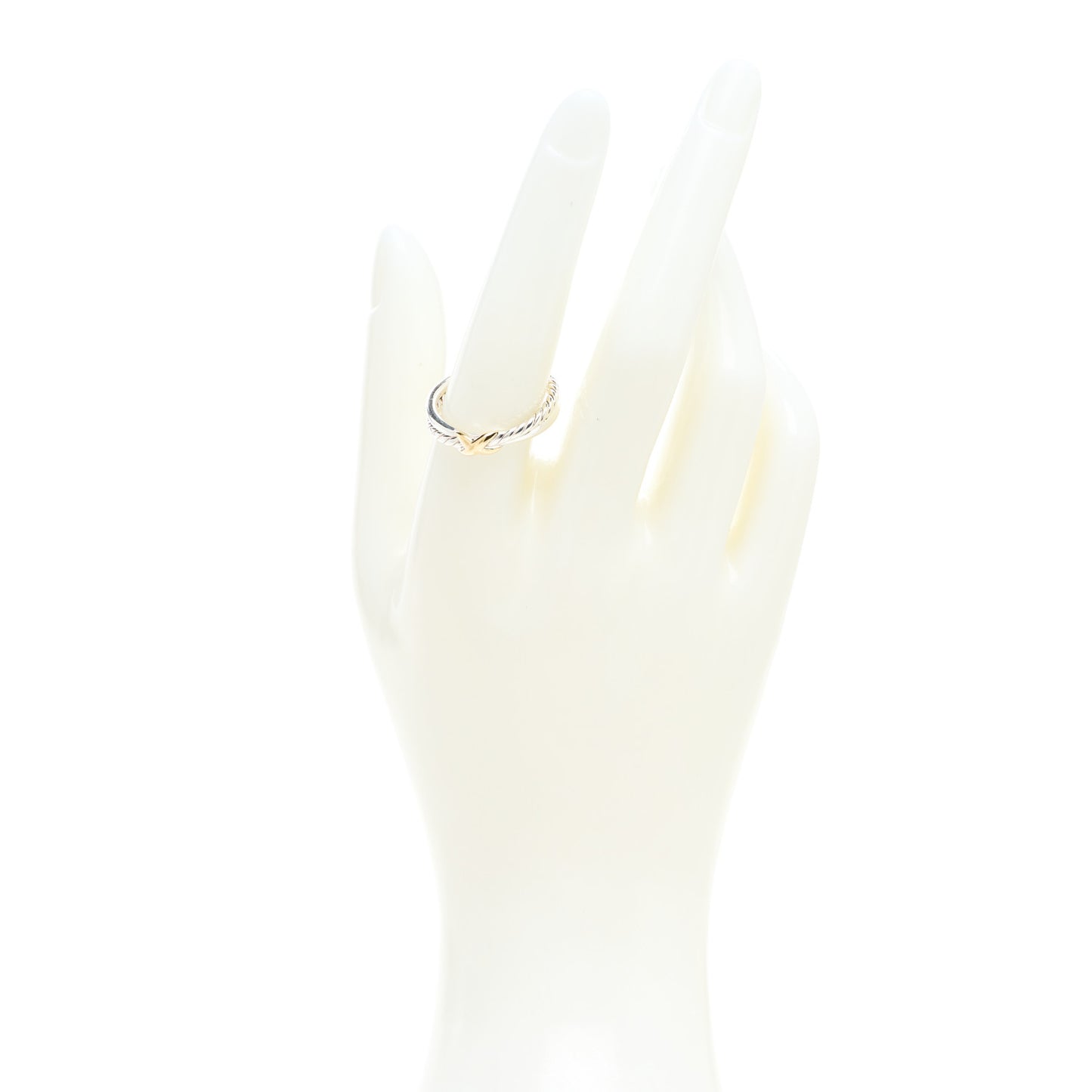 Sterling Silver 18K Yellow Gold Petite X Crossover Ring 57 8