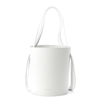 Mansur Gavriel Calfskin Fringe Bucket Bag White 1 of 9