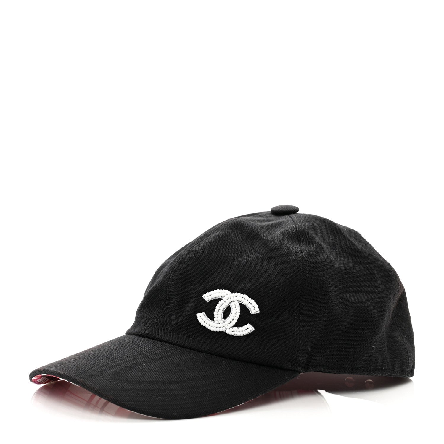 Chanel Cotton Beaded CC Cap Hat Black 1 of 10