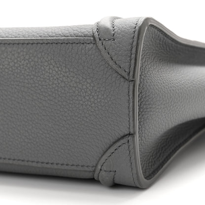 Celine Drummed Calfskin Nano Luggage Kohl 10 of 13