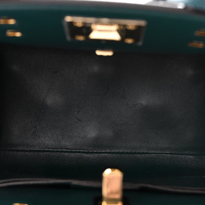 Salvatore Ferragamo Calfskin Small Studio Box Bag Dark Green 5 of 10