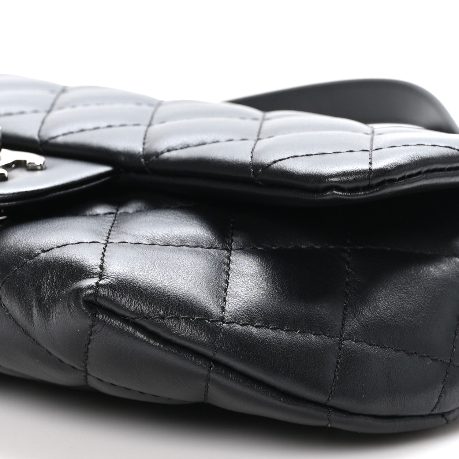 Chanel Calfskin Quilted CC Uniform Flap Belt Bag Black 11 of 12