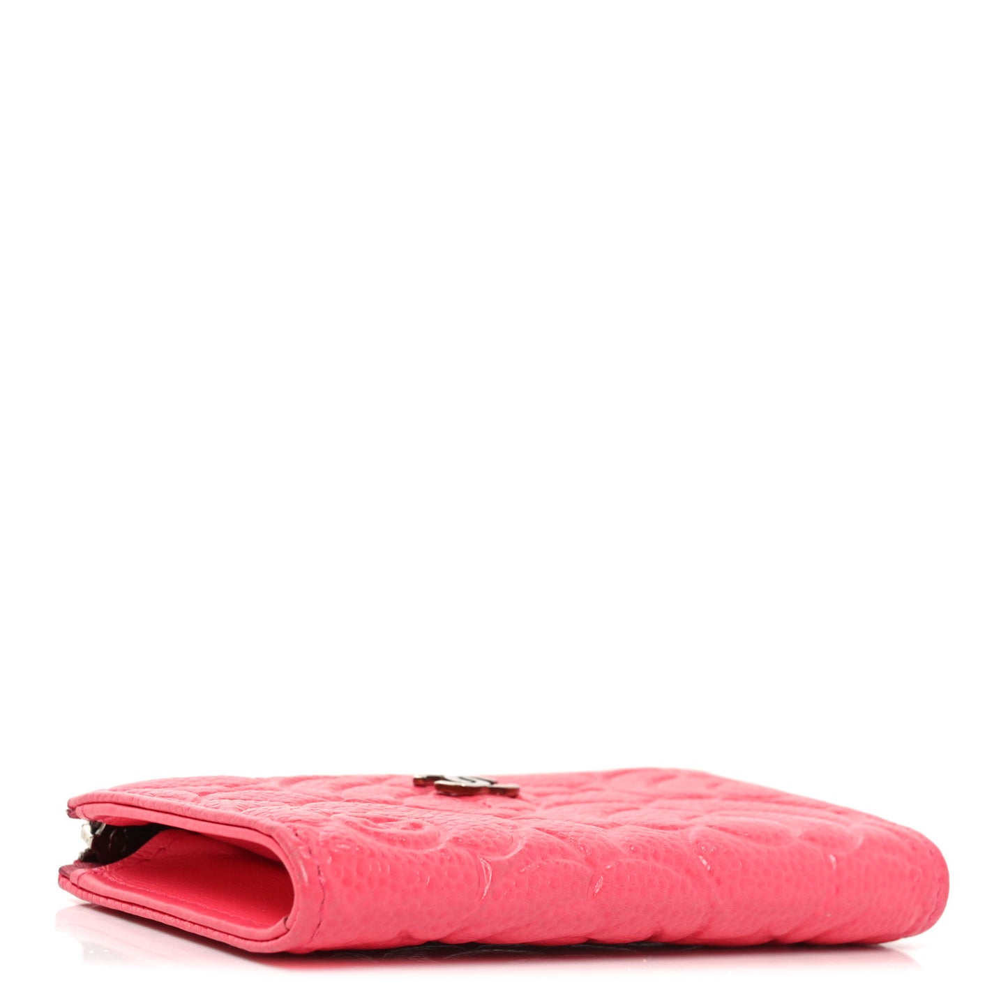 Caviar Camellia Embossed Key Holder Case Pink