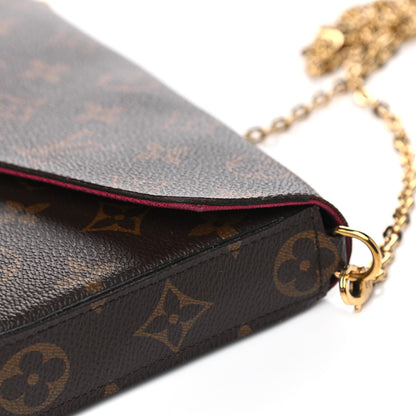Louis Vuitton Monogram Pochette Felicie Chain Wallet Fuchsia 9 of 11
