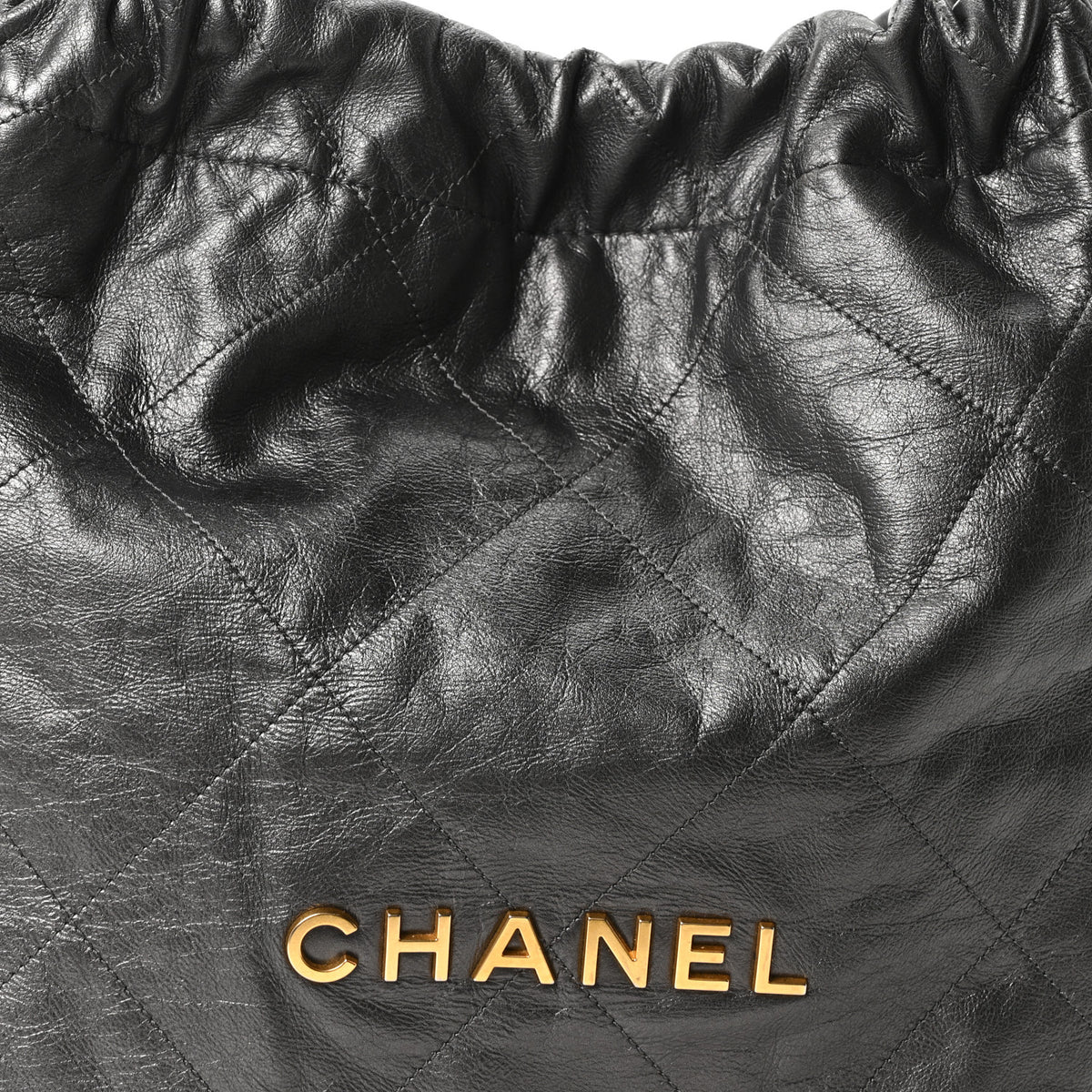 Metallic Calfskin Quilted Chanel 22 Ruthenium