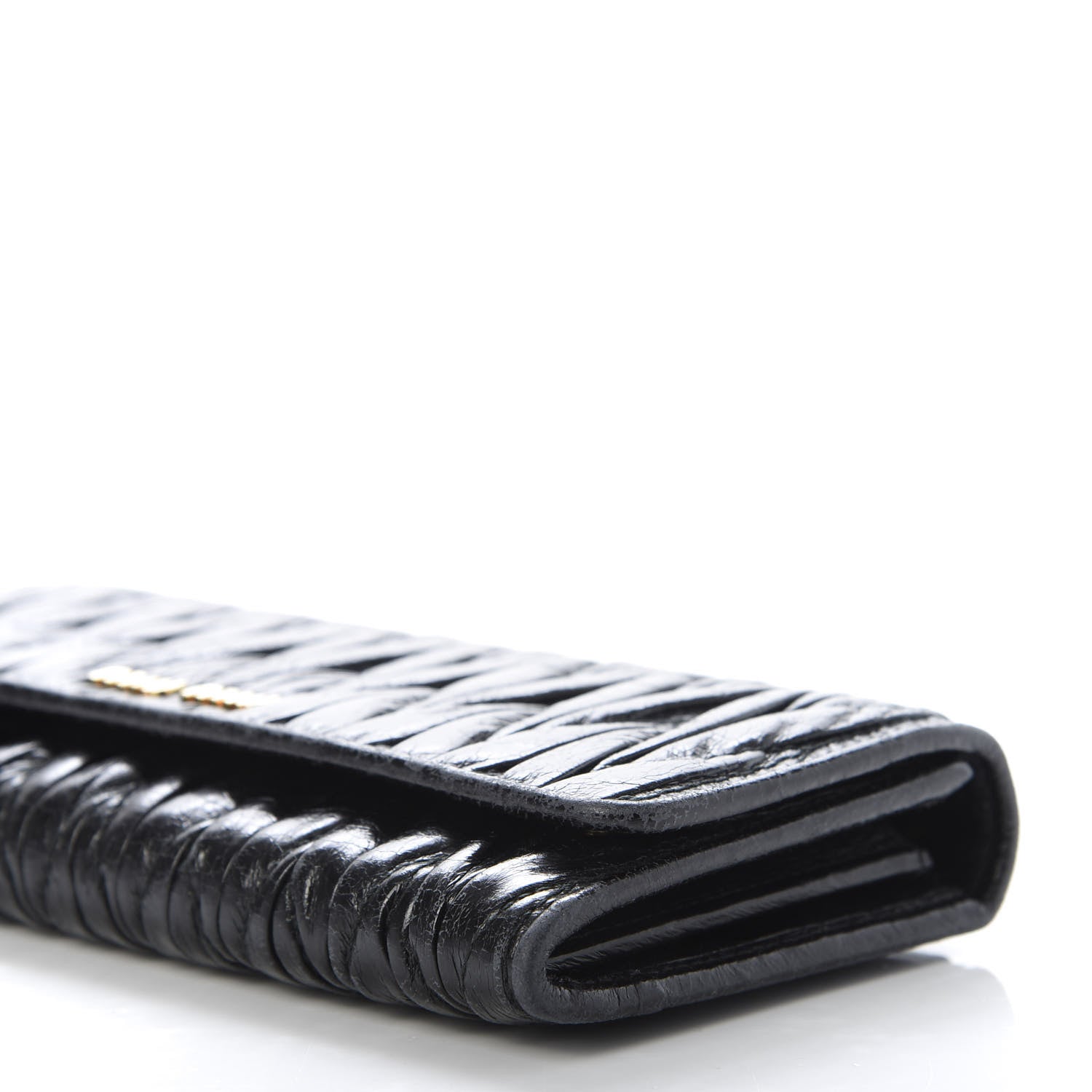 Miu Miu Nappa Matelasse Flap Wallet Black 7 of 10